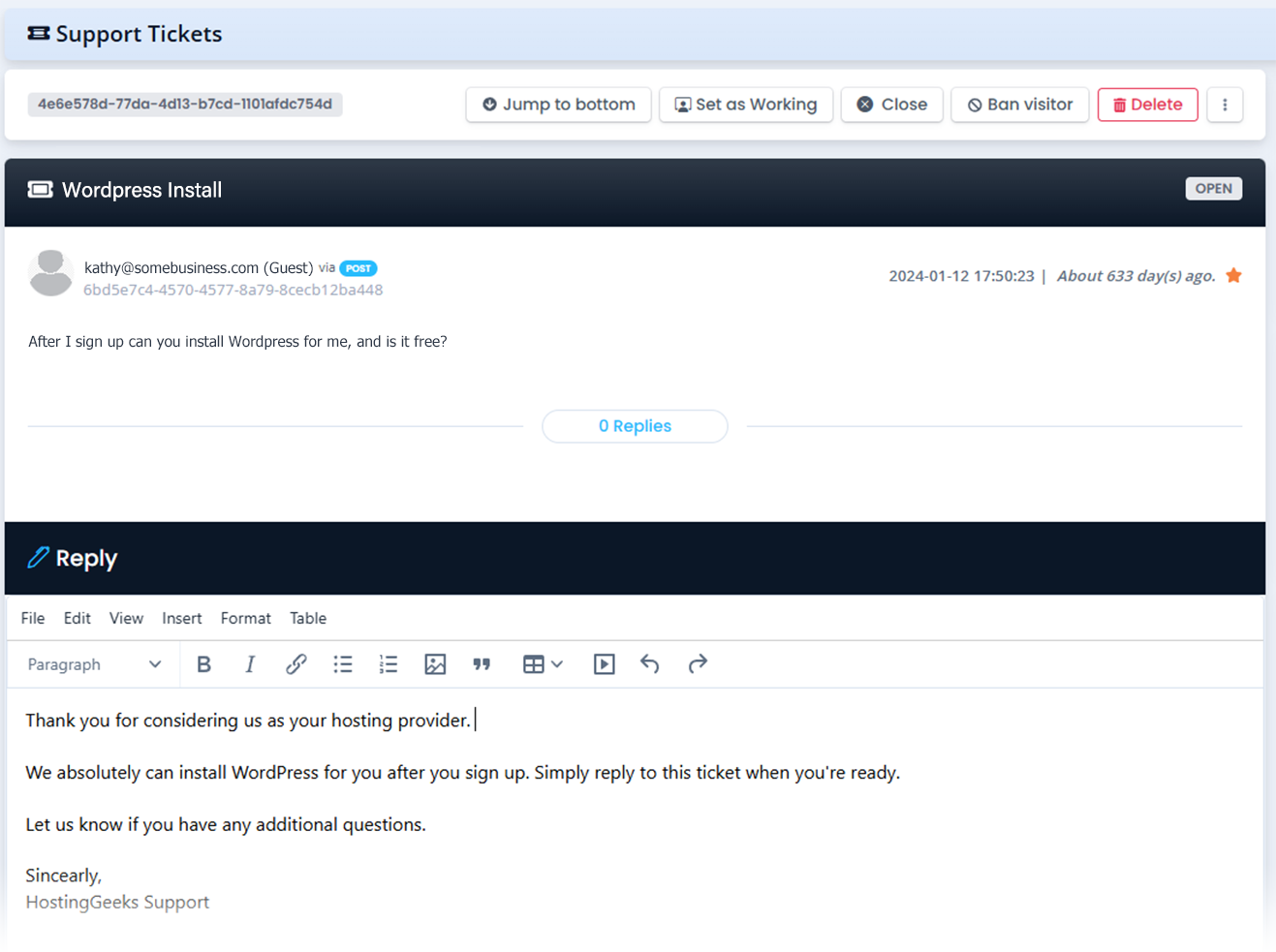 RecurringStack Help Desk Interface